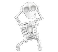PFHFRJZLQ 3D Dancing Skull Toy,Fun Movable Dancing Skeleton Toys Stress Relief & Anxiety Relief,Multi-Jointed Movable for Halloween Desk Decoration
