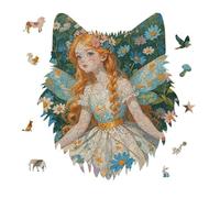 Pfhorn Flower Fairy Jigsaw Puzzle 175PCS Wolf Head Design Puzzle Wooden Jigsaw Puzzles for Adults Families