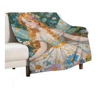 Pfhorn Flower Fairy Soft Throw Blanket for Couch Lightweight Flannel Blanket for Sofa Couch Throw Bed Warm Cozy Decorative Blankets Fall Winter Decor 60"x80"
