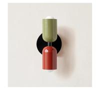 PFHSKLCWY Lamp Color Double Head LED Wall Lamps for Bedside Living Room Bedroom Corridor Home Decor Indoor Lighting TV Background Wall Lights Wall Lamp(Warm White (2700-3500K),Green Red)