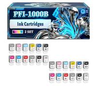 PFI-1000B Ink Cartridges Compatible for Canon ImagePROGRAF Pro 1000 Printers, With Chip Large Capacity 5000 Pages (2 Set)