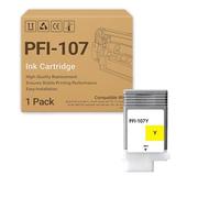PFI-107 PFI107 130ml Ink Cartridges Compatible for Canon ImagePROGRAF IPF670 IPF680 IPF685 IPF770 IPF780 IPF785 Printers, High-Yield yellow