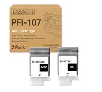 PFI-107 PFI107 130ml Ink Cartridges Compatible for Canon ImagePROGRAF IPF670 IPF680 IPF685 IPF770 IPF780 IPF785 Printers, High-Yield black set