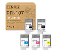 PFI-107 PFI107 130ml Ink Cartridges Compatible for Canon ImagePROGRAF IPF670 IPF680 IPF685 IPF770 IPF780 IPF785 Printers, High-Yield 1 set