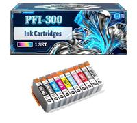 PFI-300 Ink Cartridges Compatible for Canon Imagegraf Pro 300 ImagePROGRAF Pro 300 Printers, With Chip Large Capacity 600 Pages (1 Set)