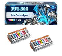 PFI-300 Ink Cartridges Compatible for Canon Imagegraf Pro 300 ImagePROGRAF Pro 300 Printers, With Chip Large Capacity 600 Pages (2 Set)