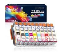 PFI-300 Ink Cartridges - High Capacity Compatible PFI 300 Ink Cartridges Replacement for Canon ImagePROGRAF PRO-300 Printer, 10-Pack (MBK/PBK/C/M/Y/PM/PC/R/GY/CO)