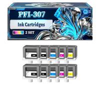 PFI-307 Ink Cartridges Compatible for Canon imagePROGRAF iPF830 iPF840 iPF850 iPF850MFPM40 Printers, With Chip Large Capacity 6600 Pages (2 Set)