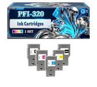 PFI-320 Ink Cartridges Compatible for Canon imagePROGRAF GP-200 GP-300 TM-200 TM-205 TM-300 TM-305 Printers, With Chip Large Capacity 6000 Pages (1 Set)