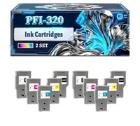 PFI-320 Ink Cartridges Compatible for Canon imagePROGRAF GP-200 GP-300 TM-200 TM-205 TM-300 TM-305 Printers, With Chip Large Capacity 6000 Pages (2 Set)