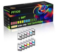 PFI106 Compatible for Canon Ink Cartridges with Chip imagePROGRAF iPF6300s iPF6400 iPF6400SE Printers (1 Set)