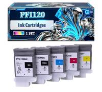 PFI120 Ink Cartridges Compatible for Canon imagePROGRAF GP-200 GP-300 TM-200 TM-205 TM-255 TM-300 TM-305 TM-350 TM-355 Printers, With Chip Large Capacity 6500 Pages (1 Set)