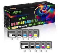 PFI307 Compatible for Canon Ink Cartridges with Chip imagePROGRAF iPF830 iPF840 iPF850 iPF850 MFP Printers (2 Set)