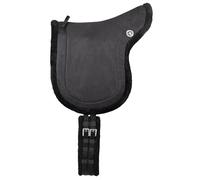 PFIFF 103004 Bareback Riding Mat without Headband Velour Leather and Faux Fur with Saddle Strap Black
