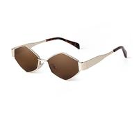 PFINAMC Metal Frame Polygon Sunglasses Women Men Hexagon Sun Glasses Clear Lens Eyewear Shades Female UV400,4,R