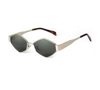 PFINAMC Metal Frame Polygon Sunglasses Women Men Hexagon Sun Glasses Clear Lens Eyewear Shades Female UV400,5,R