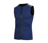 PFIOEUL Diving suit 3mm Neoprene Skin Diving Vest & Shorts Sleeveless Wetsuit Men Sailing Tank Top Surfing(Navy Vest,XL)