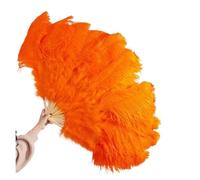 PFIOEUL Feather Dance Fan 100CM Feather Fan Decorate Halloween Wedding Party Stage Decoration Belly Dance Fan DIY Plumas Fan Bars Colorful(Orange,1 Pcs)