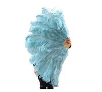 PFIOEUL Feather Dance Fan 100CM Feather Fan Decorate Halloween Wedding Party Stage Decoration Belly Dance Fan DIY Plumas Fan Bars Colorful(Blue,1 Pcs)
