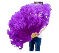PFIOEUL Feather Dance Fan 100CM Feather Fan Decorate Halloween Wedding Party Stage Decoration Belly Dance Fan DIY Plumas Fan Bars Colorful(Deep purple,1 Pcs)