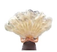 PFIOEUL Feather Dance Fan 100CM Feather Fan Decorate Halloween Wedding Party Stage Decoration Belly Dance Fan DIY Plumas Fan Bars Colorful(Ivory yellow,1 Pcs)