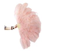 PFIOEUL Feather Dance Fan 100CM Feather Fan Decorate Halloween Wedding Party Stage Decoration Belly Dance Fan DIY Plumas Fan Bars Colorful(Powder pink,2 Pcs)