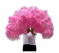 PFIOEUL Feather Dance Fan 100CM Feather Fan Decorate Halloween Wedding Party Stage Decoration Belly Dance Fan DIY Plumas Fan Bars Colorful(Deep pink,2 Pcs)