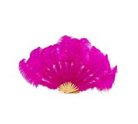 PFIOEUL Feather Dance Fan 13 Bone Lake blue Feathers Fan for Diy Dance Show Halloween Party Wedding Stage Props Handheld Fluffy Plumes Fan(Golden,Big 130cm 2pcs)