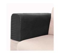 PFIOEUL Sofa Armrest Covers 2pcs/set Shake Fleece Solid Color Elastic Dustproof Sofa Armrest Glove Decoration(Black)
