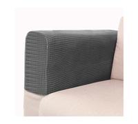 PFIOEUL Sofa Armrest Covers 2pcs/set Shake Fleece Solid Color Elastic Dustproof Sofa Armrest Glove Decoration(Dark Grey)