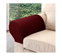 PFIOEUL Sofa Armrest Covers 2pcs Sofa Arm Covers Comfortable Soft Armrest Cover High-Grade Spandex Stretch Arm Caps Waterproof Dustproof Furniture Protector(Wine Red)