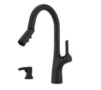 Pfister Ceylon Kitchen Faucet with Pull Down Sprayer and Soap Dispenser, Single Handle, Spot Defense Matte Black Finish, F5297CLOSDB