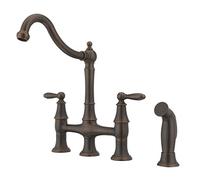 Pfister F-031-4COU Courant Bridge Kitchen Faucet with Side Sprayer, Rustic Bronze