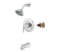 Pfister Willa 8P8WS2MALSCC Bath and Shower Panel Set, Valve and Cartridge Included, 1 Handle, Polished Chrome Finish