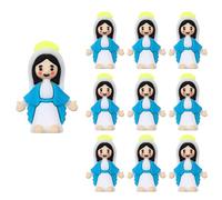Pfjsseey 10Pcs Virgin Mary Statue, Little Mary Figures, Religious Catholic Gifts for Sunday, Easter Eggs Stuffers, Baptism