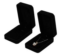 Pfjsseey 2PCS Jewelry Boxes Pendant Storage Display Velvet Jewelry Box 3.9x2.8x1.4 Inch Black Small Box for Anniversary Valentine's Day Supplies