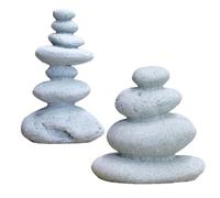 Pfjsseey 2Pcs Stacking Rocks Artificial Rustic Stacking Stones Zen Garden Decor Relaxing Yoga Meditation Accessories for Outdoor Indoor Garden Office