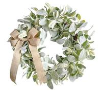 Pfjsseey Lambs Ear Garland, 18 Inch Spring Summer Decorative Artificial Lambs Ear Wreath, Easy Clean Greenery Wreath for Weddings Events
