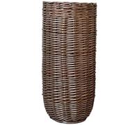 Pfjsseey Umbrella Holder for Entryway, 10x10x22 Inch Rattan Weaving Umbrella Basket with Drip Tray, Portable Walking Cane Holder for Home Office