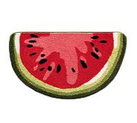 Pfjsseey Watermelon Rug, 18x31.5 Inch Half Round Watermelon Door Mat, Soft Water-Absorbent Fruit Bath Mat, Non-slip Fruit Rug for Bathroom Kitchen