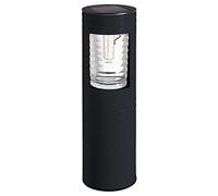 Pflanzen Kölle Solar Bollard "Vestal" in Black Metal/Glass with 30 Lumens, Dimensions 46 x 10 cm