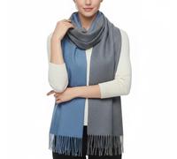 PFLife Wool Scarf 80''*27'' Women Cashmere Touch Scarf Gift Box Shawl Thick Oversized Scarves Wraps Tassels Double Side (Blue)
