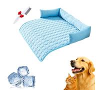 Pfotenfrost Cooling Mat Self-Cooling for Dogs Cats, XS-2XL 2025 Summer Ice Silk Water Paws Frost Mat Without Gel Comfort Non-Slip for Hot Summer Days (Cool Bed Blue, XL: 90 x 90 cm)