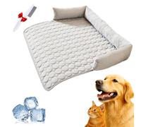 Pfotenfrost Cooling Mat Self-Cooling for Dogs Cats, XS-2XL 2025 Summer Ice Silk Water Paws Frost Mat Without Gel Comfort Non-Slip for Hot Summer Days (Cool Bed Grey, XL: 90 x 90 cm)