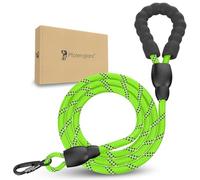 Pfotenglanz Reflective Dog Lead with Safety Carabiner 180 cm Long Running Lead for Dogs in Black Recall Lead Lightweight with Padded Handle Dog Tear-Resistant (Green)