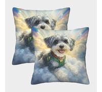 PFQHUAIDH Shih Tzu 3D Printed Throw Pillow Case Furniture Decorative Square Pet Dogs Cushion Cases Set of 2 for Sofa Chair Living Room 40x40cm