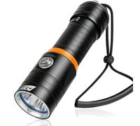 PFSN Scuba Dive Light 3500 Lumen, Underwater 150M Waterproof Diving Flashlight with 485M Narrow Beam, 20Hrs Runtime, Safety Lock Switch, Professional Rechargeable LED Dive Torch for Caving, Snorkeling
