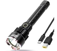 PFSN Torches LED Super Bright - 6000 Lumen USB C Rechargeable Torch with 400M Long Range Waterproof Powerful Tactical Torches Battery Powered, Best Flashlight for Outdoor Camping Hiking Hunting