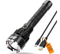 PFSN Torches LED Super Bright - Brightest 6000 Lumens Powerful Torch with 400m Long Beam Distance, IPX65 Waterproof Large High Powered Rechargeable Flashlight Best for Hunting, Hiking, Camping Outdoor
