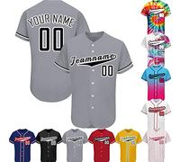 PFTPOW Custom Baseball Jersey Men Women Customise Button Down Personalised Baseball Shirt Print Name Numbers Logo for Adult/Youth